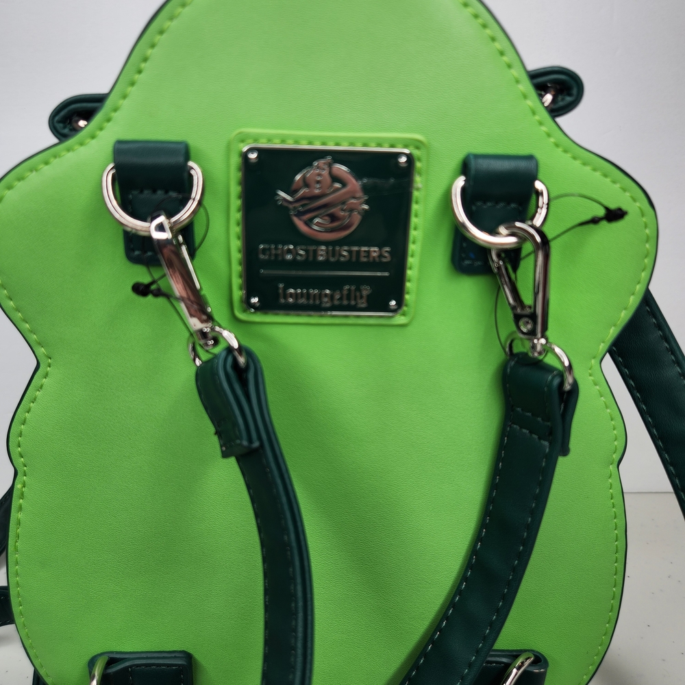 Loungefly Ghostbusters Slimer Green Convertible Backpack Crossbody Bag - Picture 5 of 11
